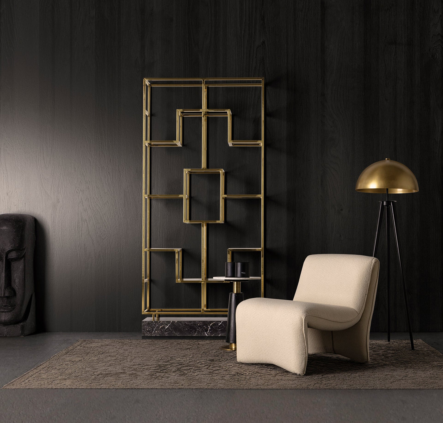 Breisach Bookcase in Gold Colour
