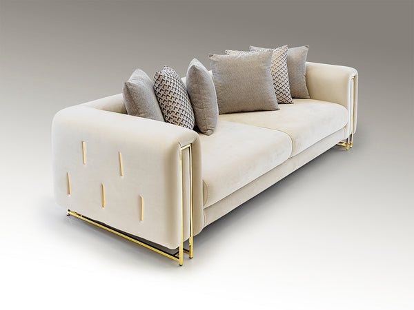 Viena Sofa 3P Blanco Oro