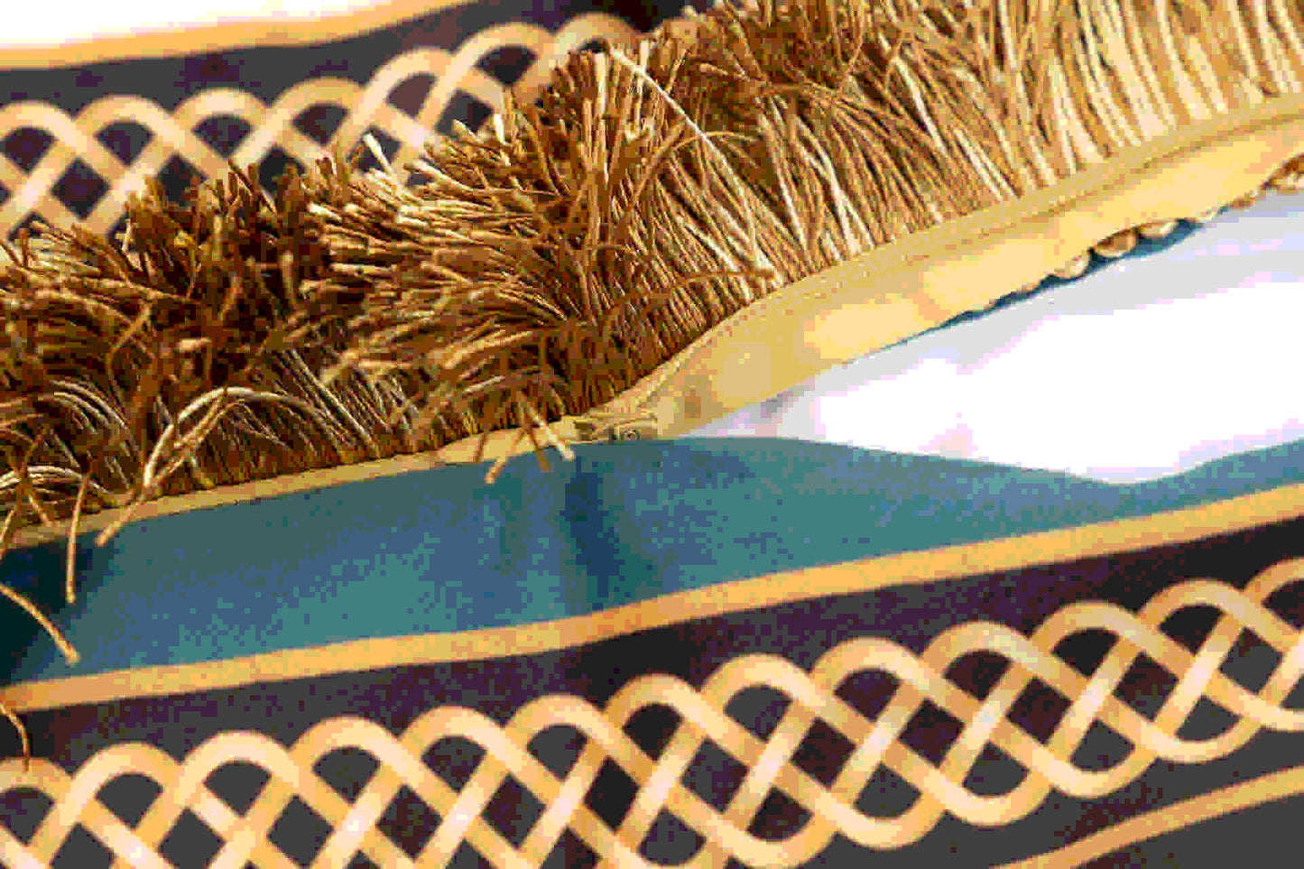 Velvet Cushion Feather Filling Fringe 60X13X45 Cm