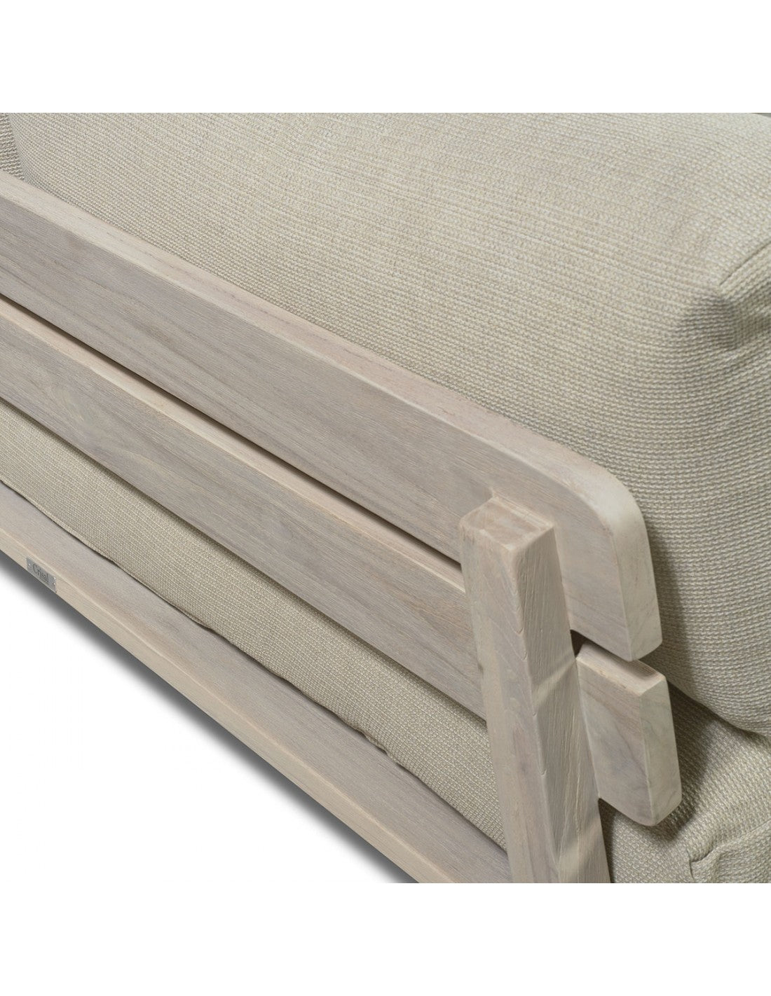 Sofá modular para exterior teca blanqueada y...