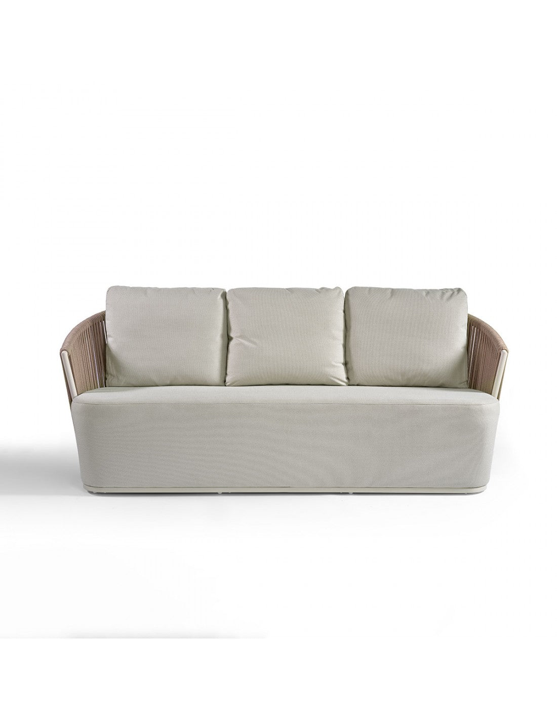 Sofá de cuerda y aluminio líneas rectas