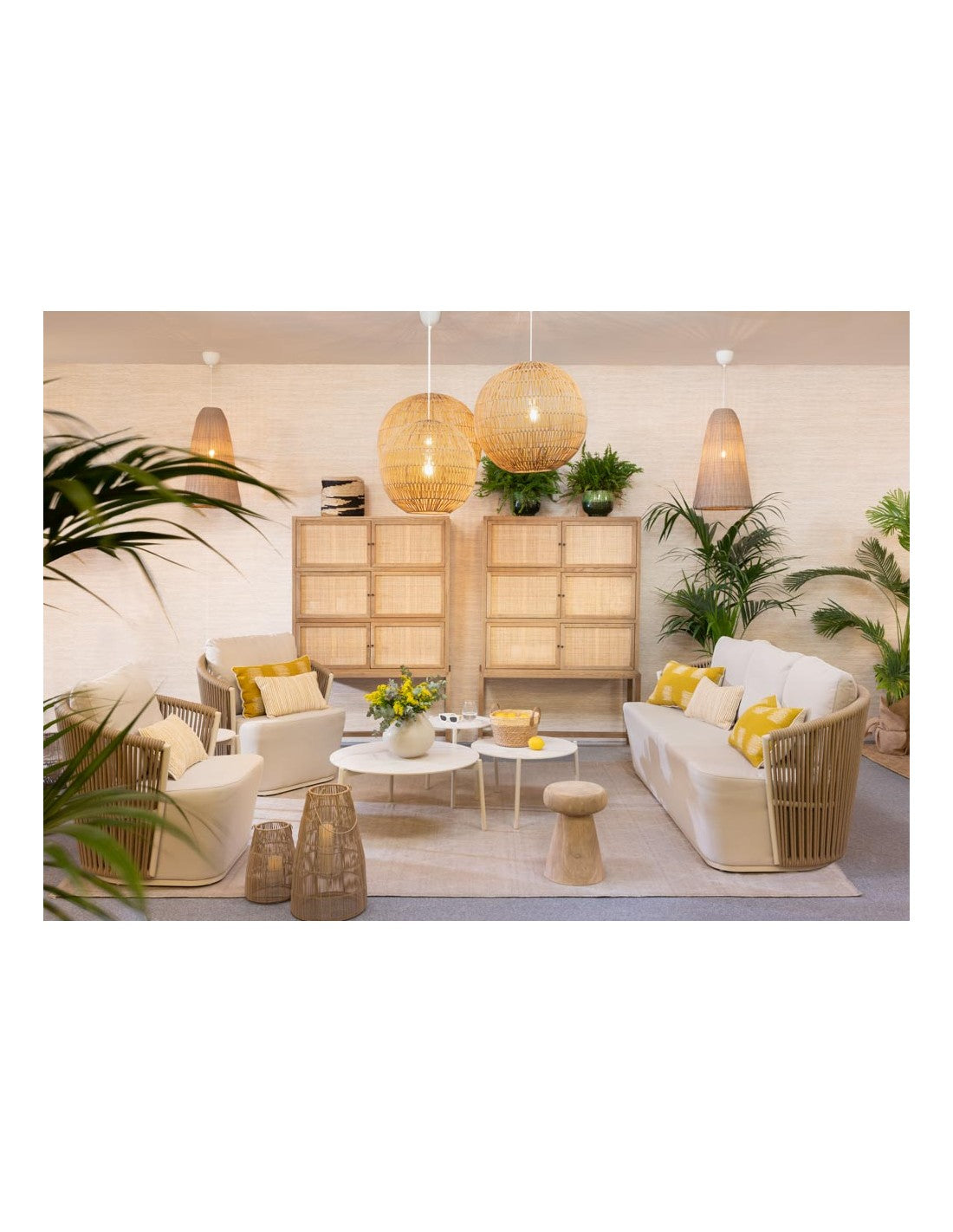 Sillón de exterior respaldo bajo aluminio y cuerda