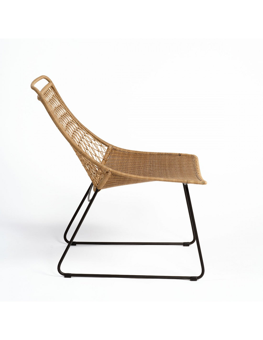 Silla para exterior resina color natural y pata...