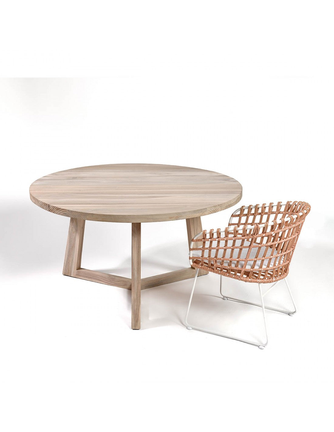 Round outdoor dining table