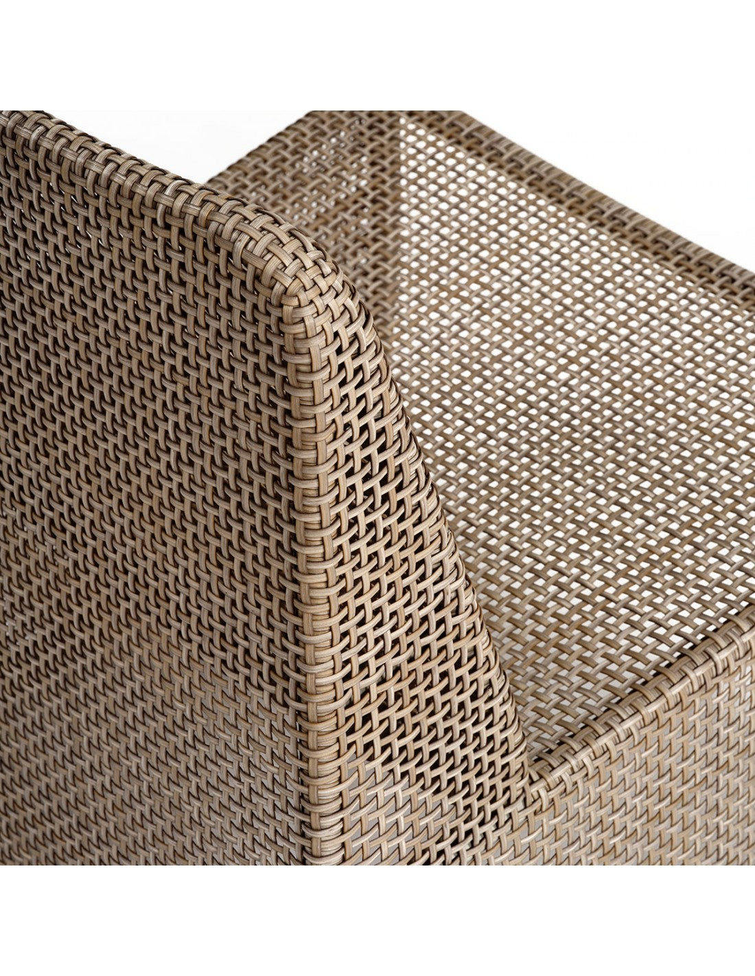 Outdoor synthetic rattan armchair