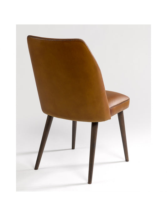 Leather Chair with Wooden Legs