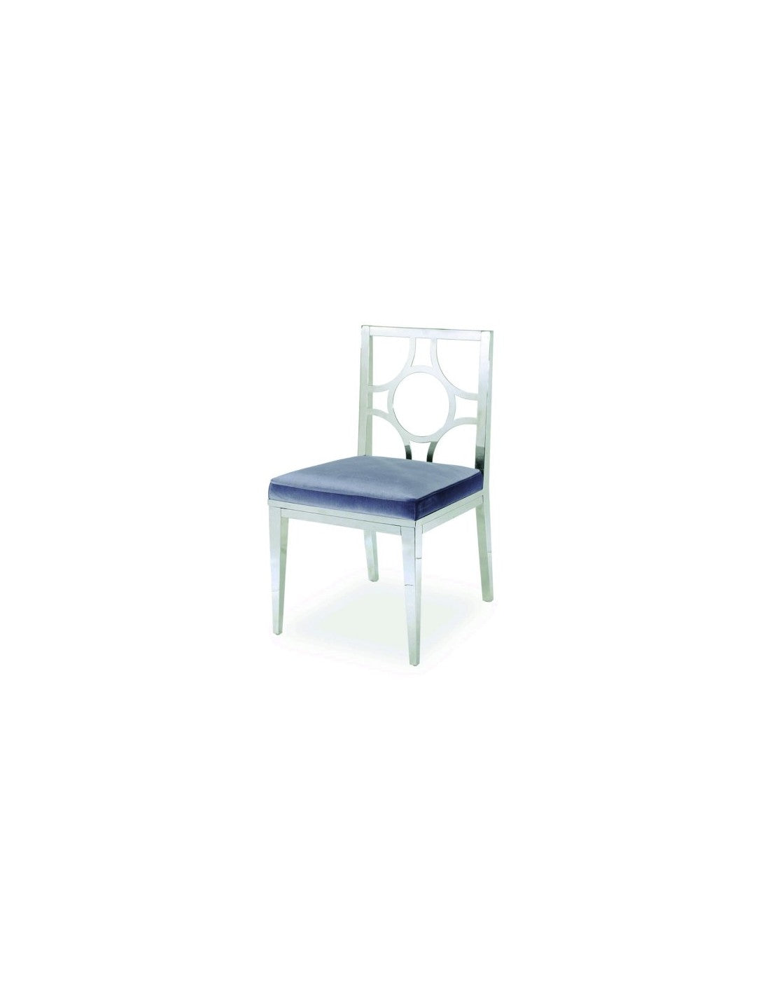 Velvet upholstered steel chair
