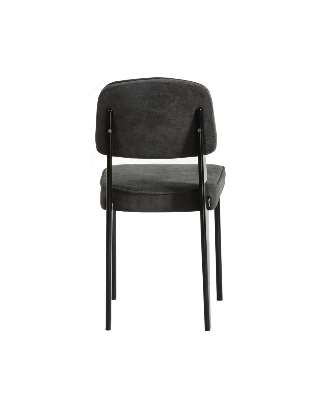 Black metal gray chair