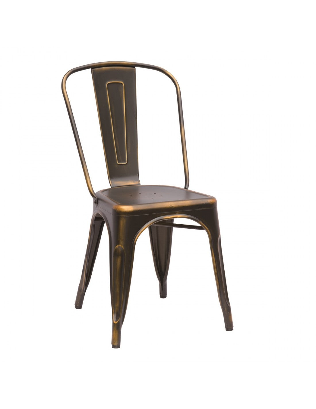 Aged copper metal chair