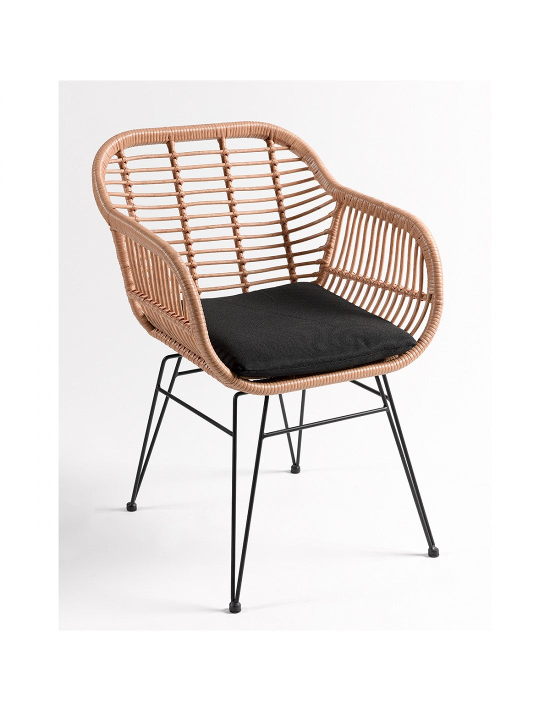 Sillón ratán sintético pata negra - Sillas - Granada Maison