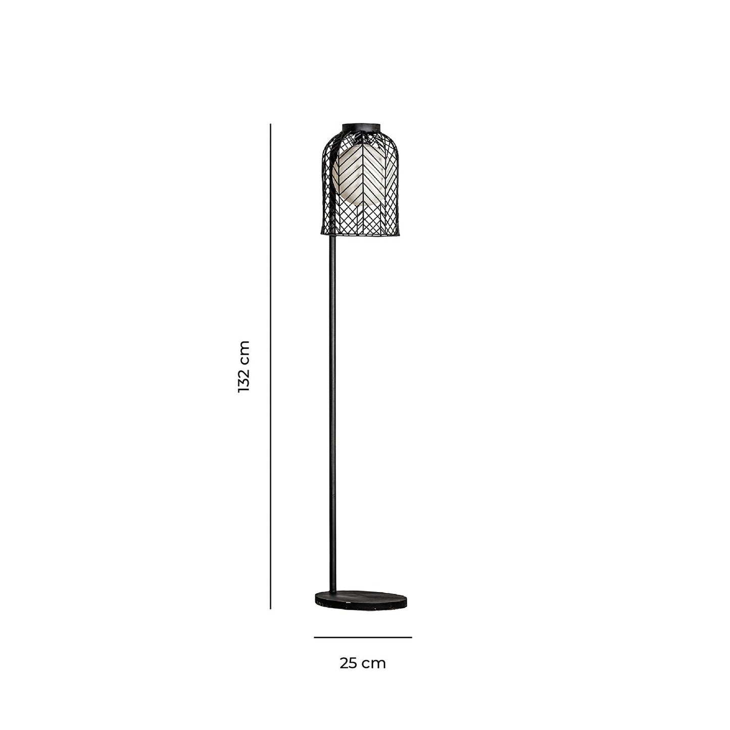 Plissé Metal Floor Lamp in Black Colour