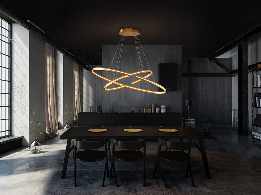 Lampara Grande Elipse Oro Dimable - Lámparas de Techo - Granada Maison