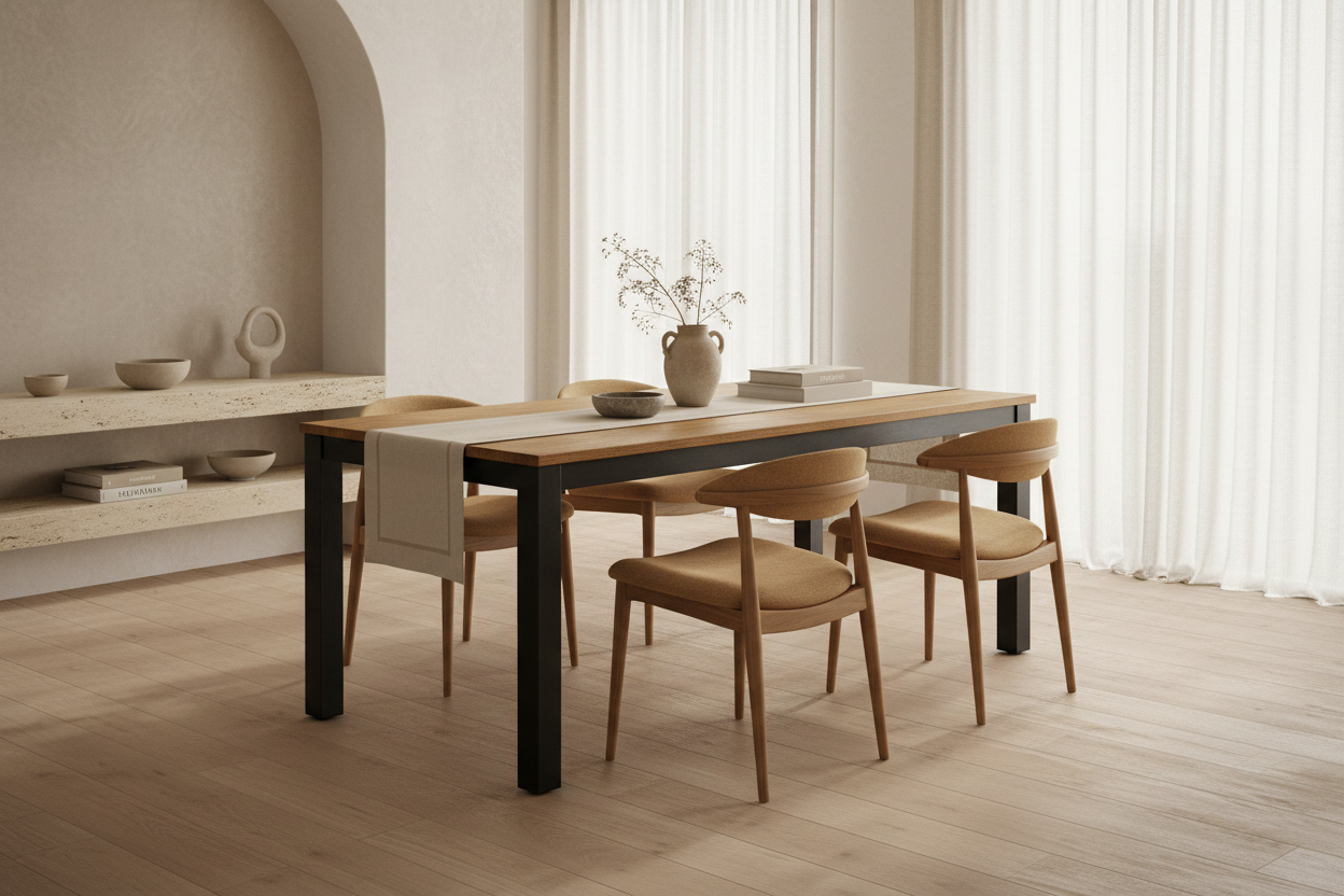 Mesa Comedor Courry en Color Negro/Natural