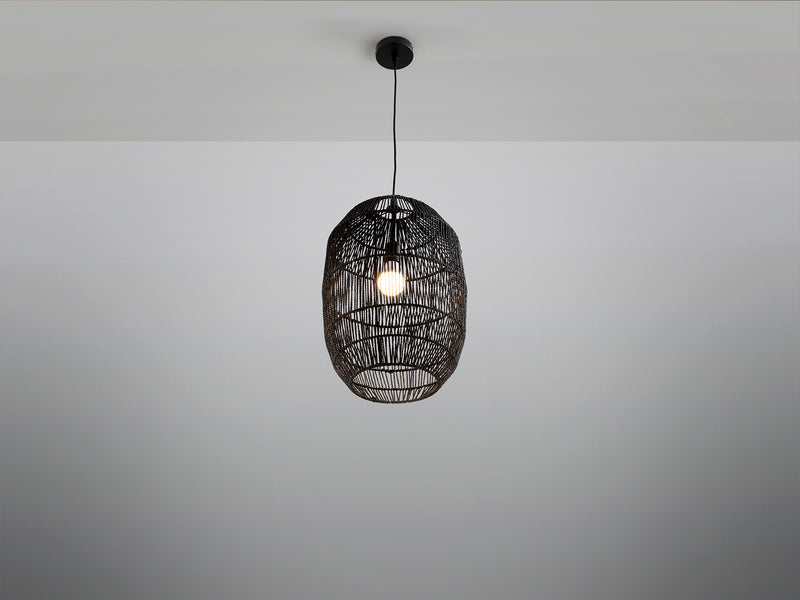 Tizne Lamp Papel Trenzado Negro 30D