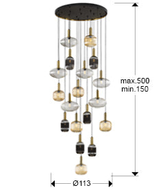 Norma - Lamp 18L Black-Brass Dimmable