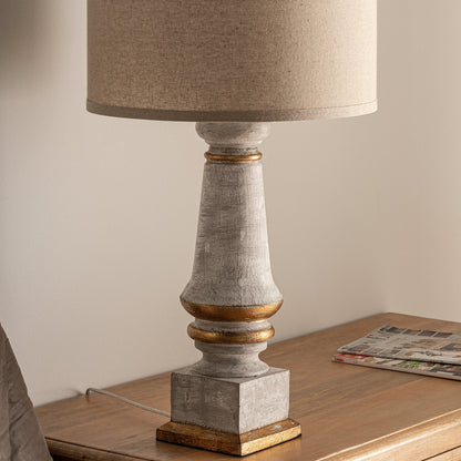 Table Lamp in White/Gold Colour