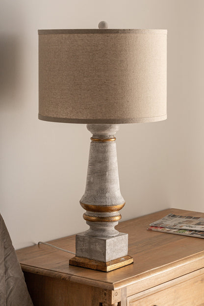 Table Lamp in White/Gold Colour