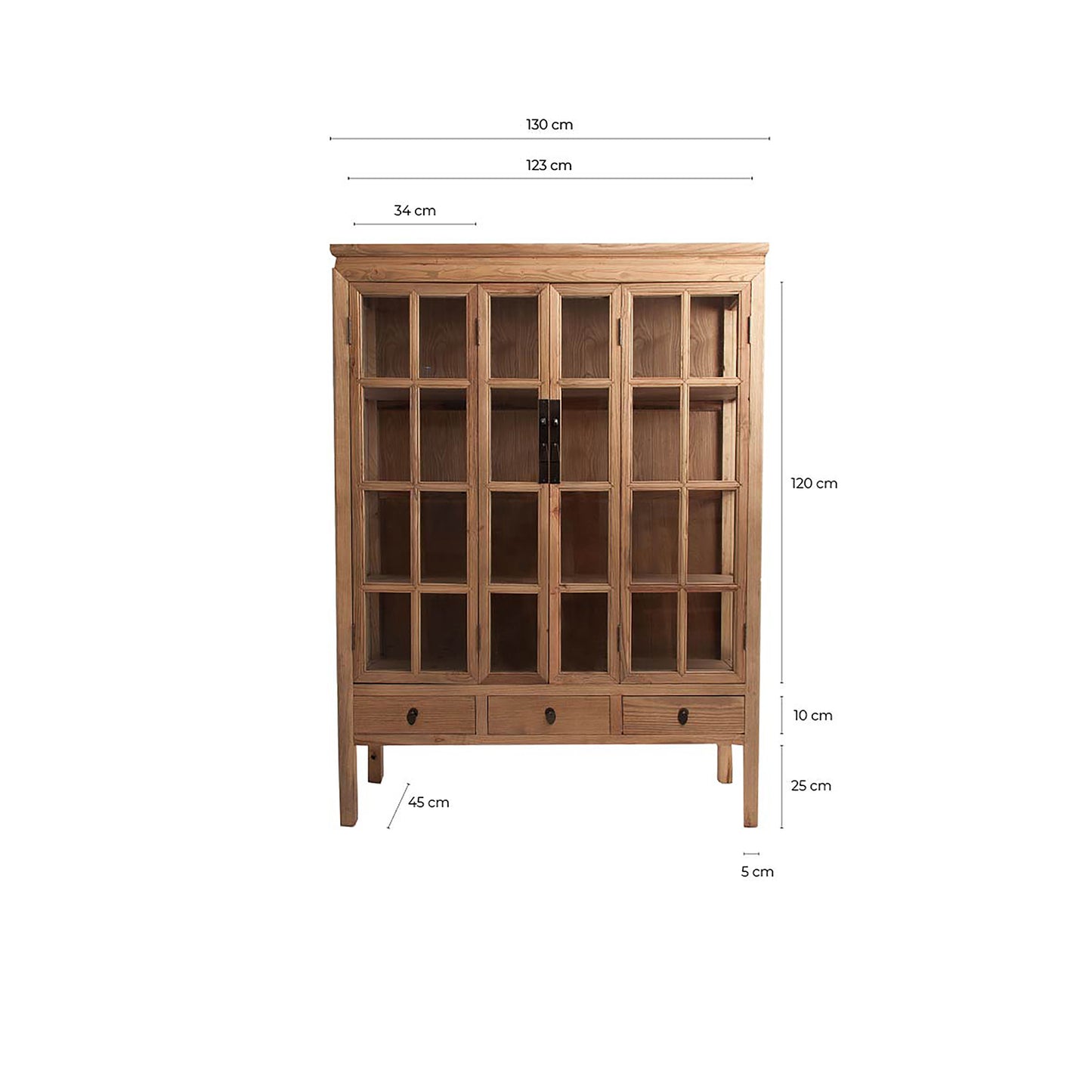 Tartu Glass Cabinet in Natural Colour