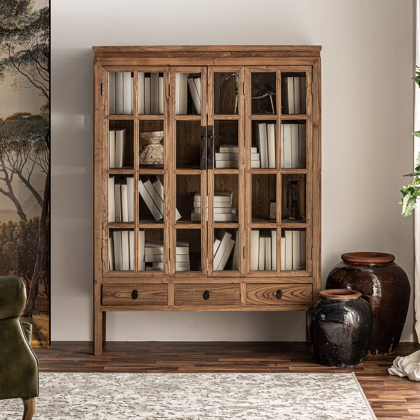 Tartu Glass Cabinet in Natural Colour