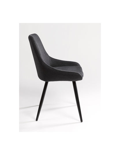 Silla gris tapizada