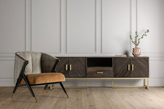 Mueble Tv Kraj en Color Marrón/Oro
