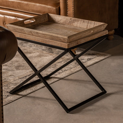 Newak Side Table in Black/Natural Colour