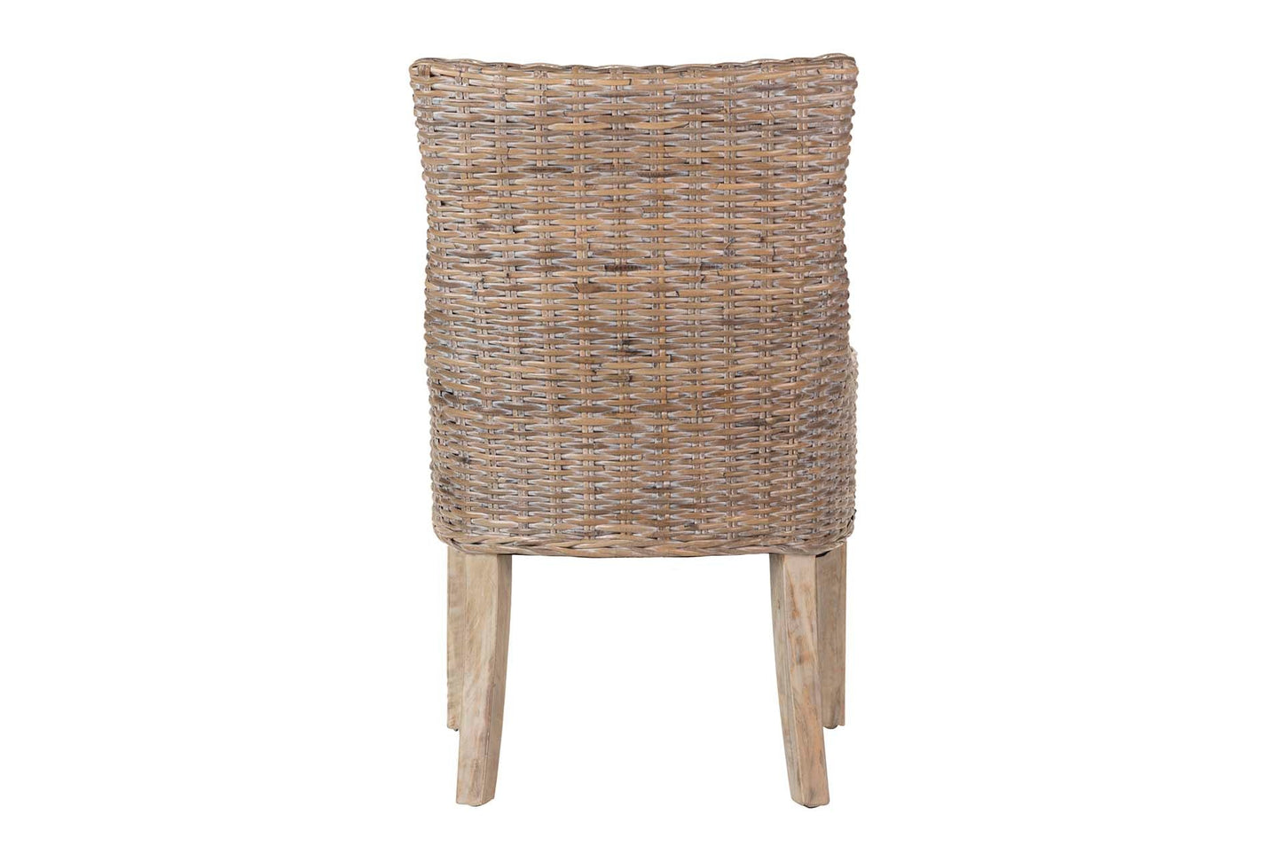 Silla Ratan-Lino-Madera Blanco Beige 54X52X91 Cm