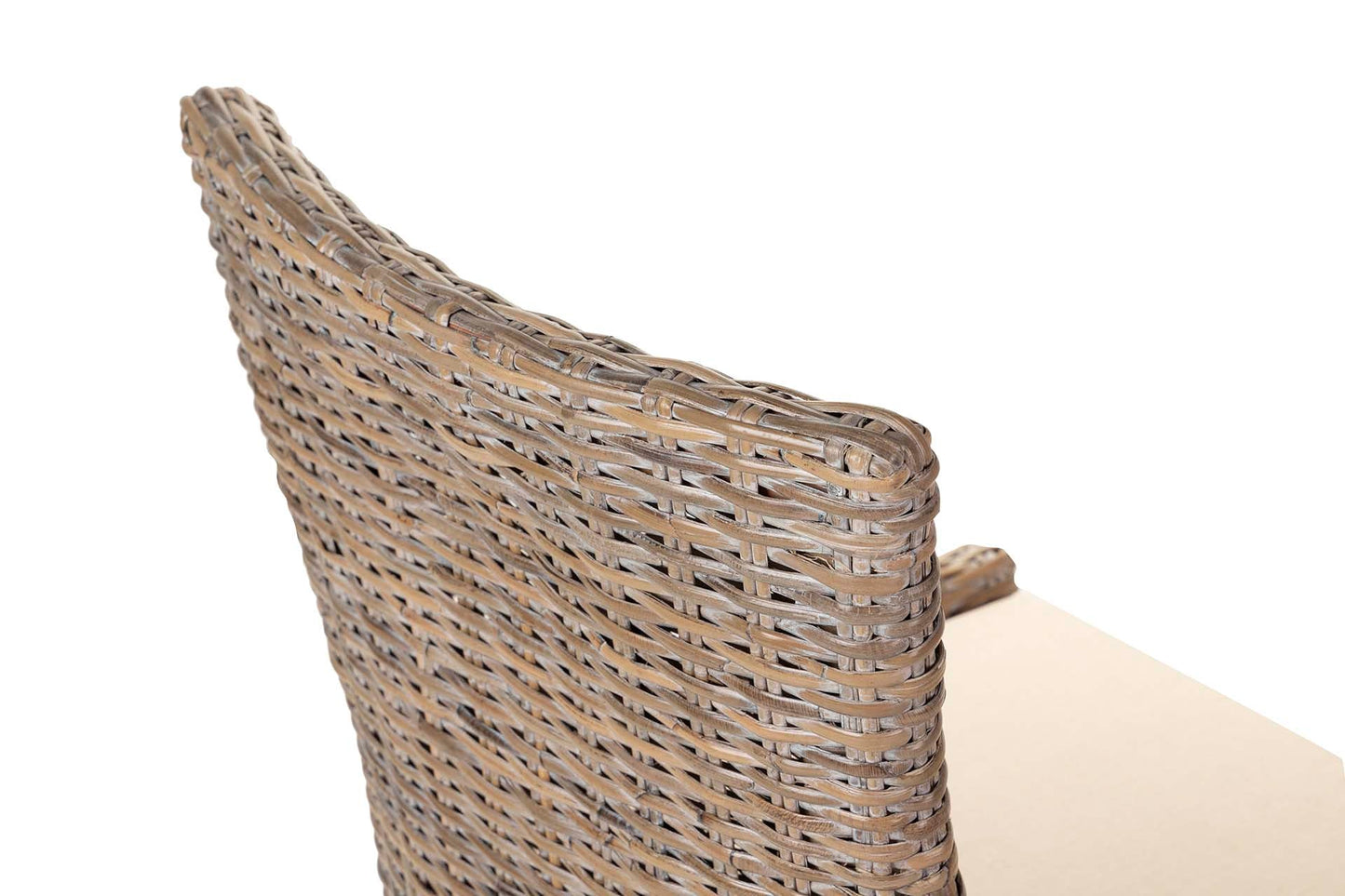 Silla Ratan-Lino-Madera Blanco Beige 54X52X91 Cm