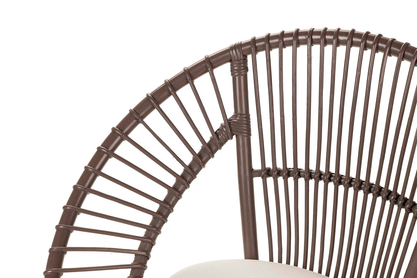 Silla Rattan Metal Cojin Blanco 72X60X87 Cm