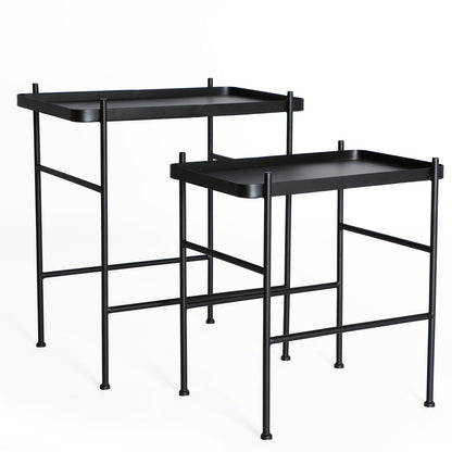 Devich Side Table (Set Of 2) in Black Colour