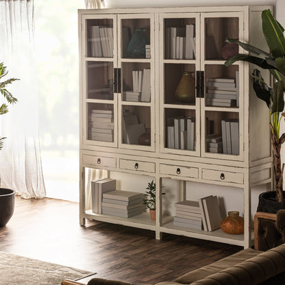 Pivka Glass Cabinet in Off White Colour