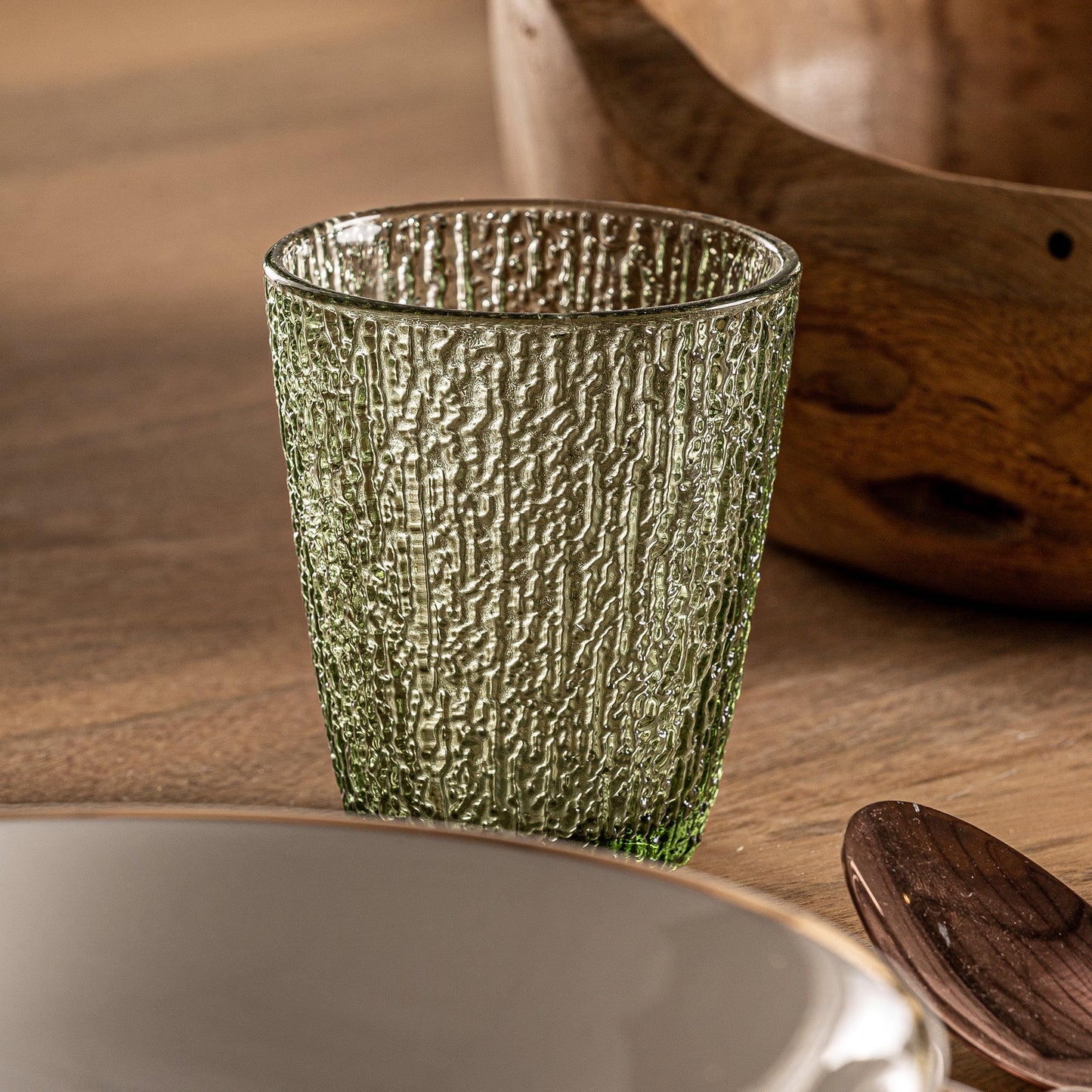 Moss Glass (Set Of 3) in Green Colour