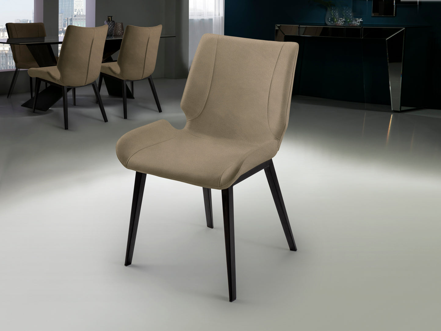 Silla Kiara Negro/Beige