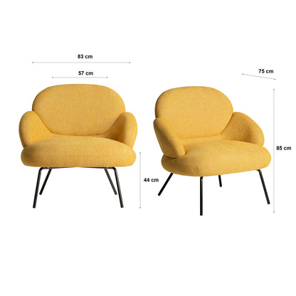 Dokkum Armchair in Mustard Colour