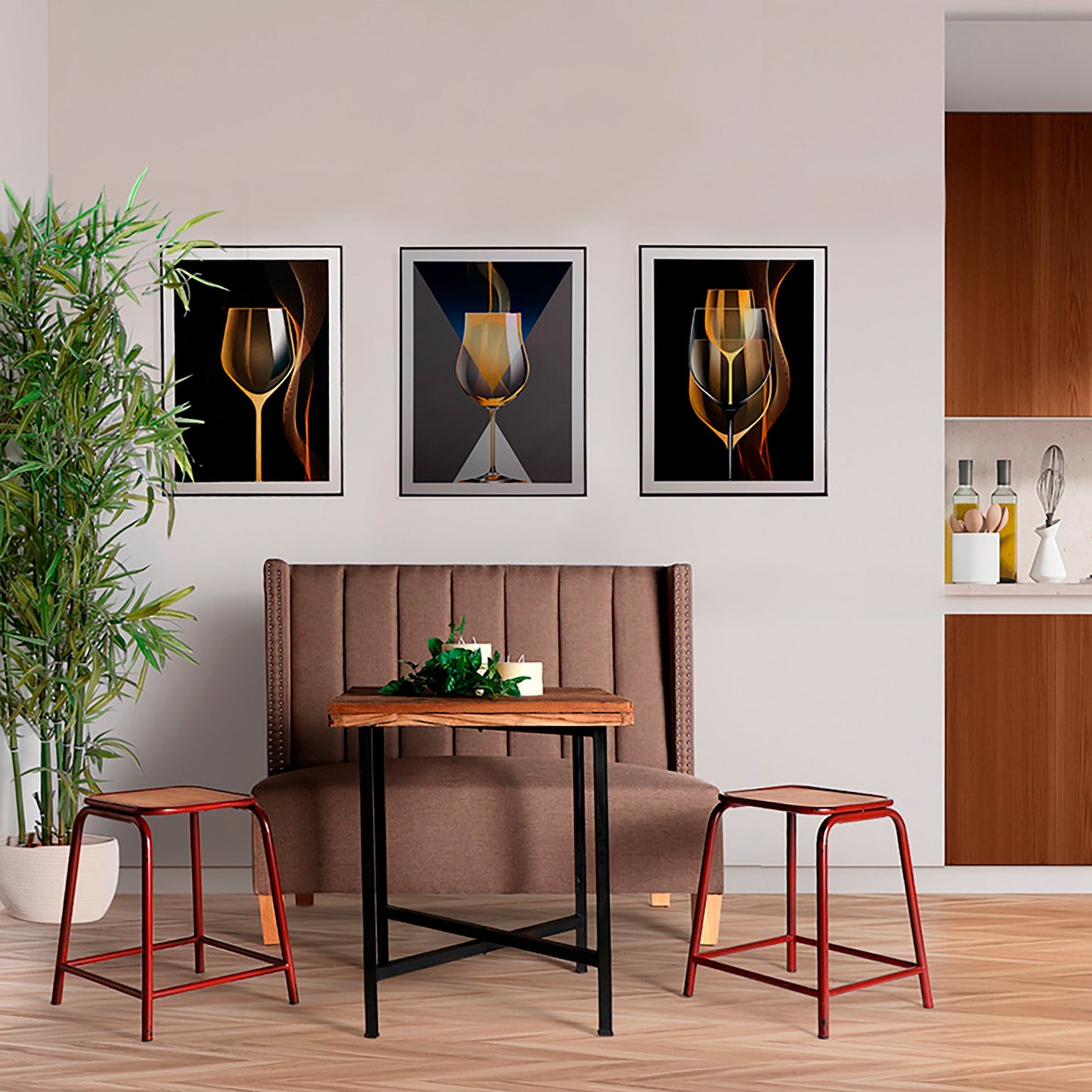 Fel Wall Art (Set Of 3) in Brown Tones Colour