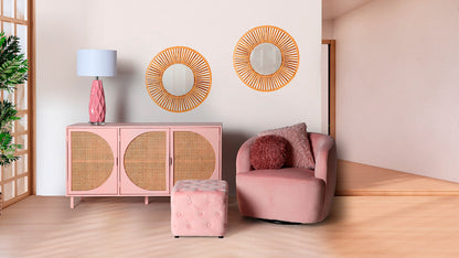 Bougue Rotative Armchair in Pale Pink Colour