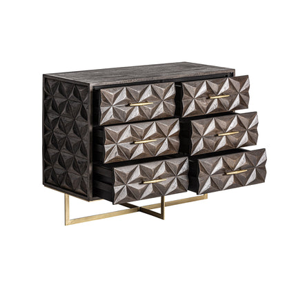 Tully Chest Of Drawers in Brown/Gold Colour