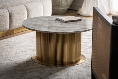 Breisach Coffee Table in White/Gold Colour