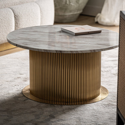 Breisach Coffee Table in White/Gold Colour