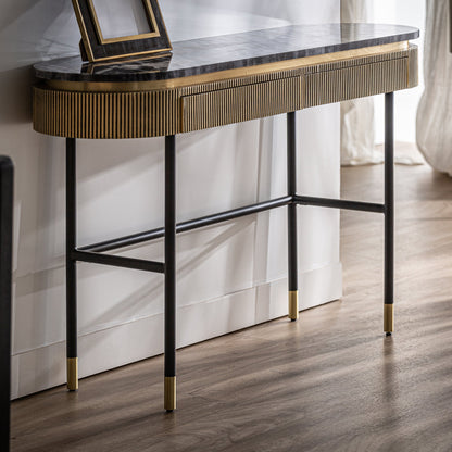 Valbruna Console Table in Gold Colour