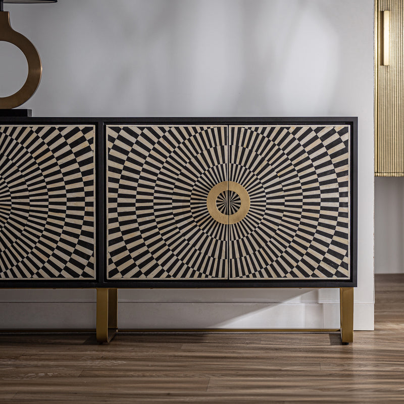 Gatsby Sideboard in Black/White/Gols Colour