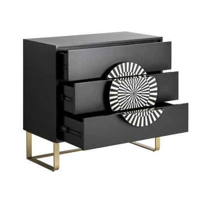 Gatsby Chest Of Drawers in Black/White Colour