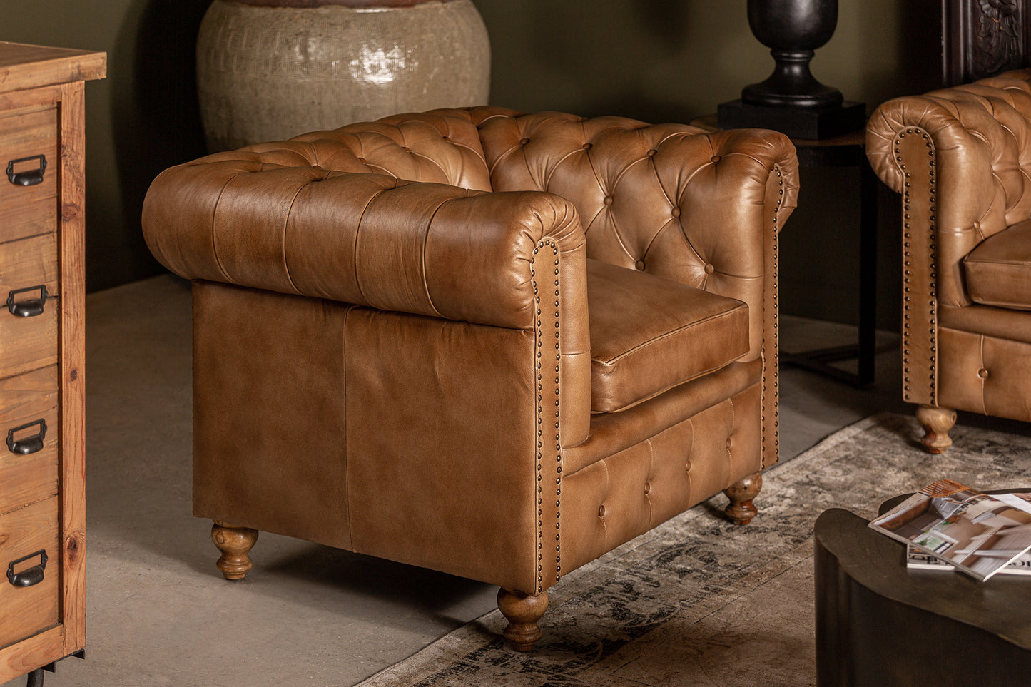 Elkins Armchair in Brown Colour