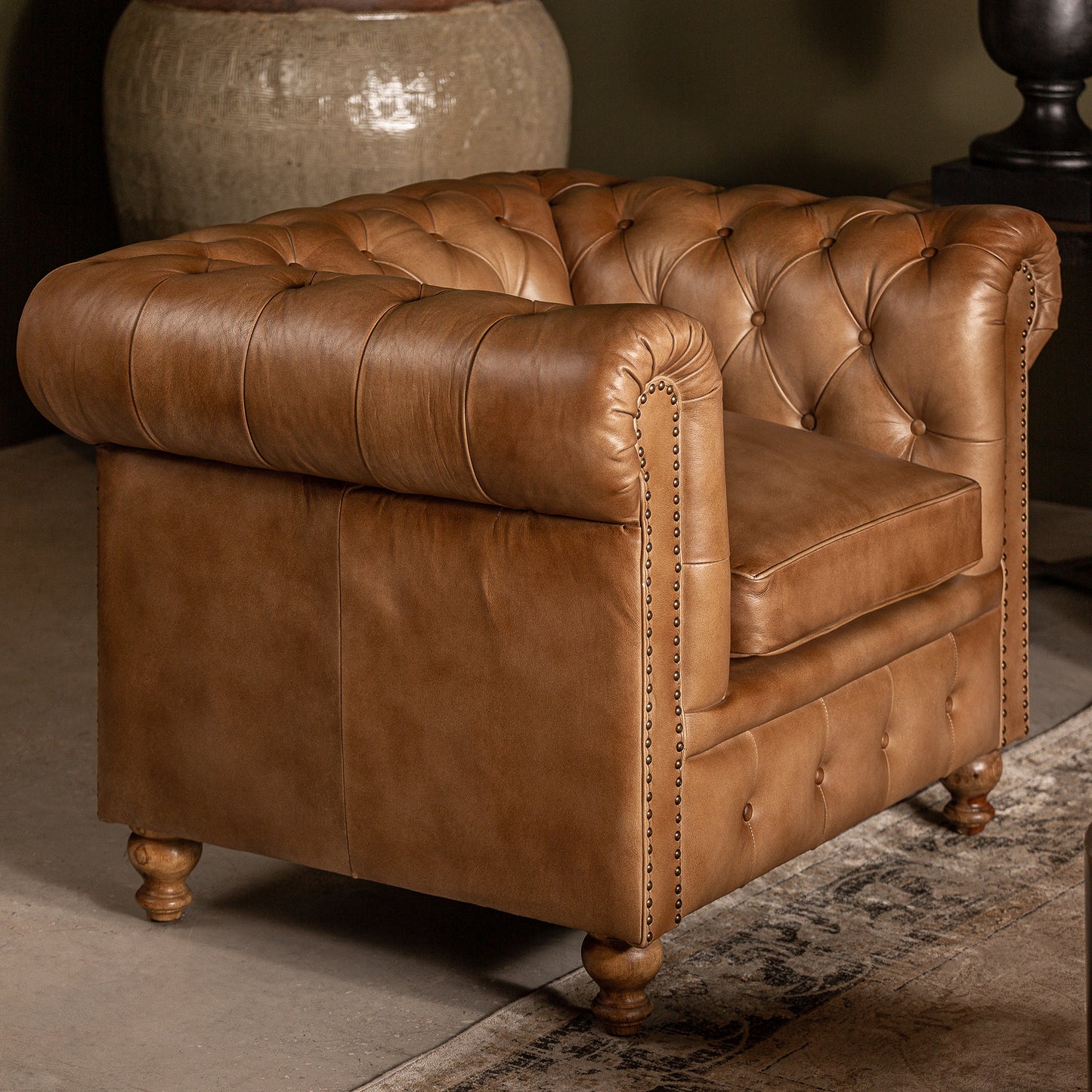 Elkins Armchair in Brown Colour