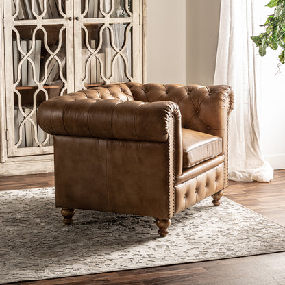 Elkins Armchair in Brown Colour