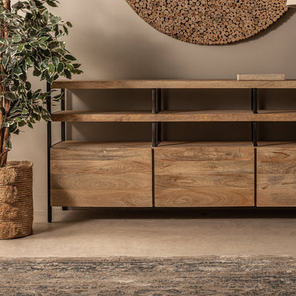 Celle Sideboard in Black/Natural Colour