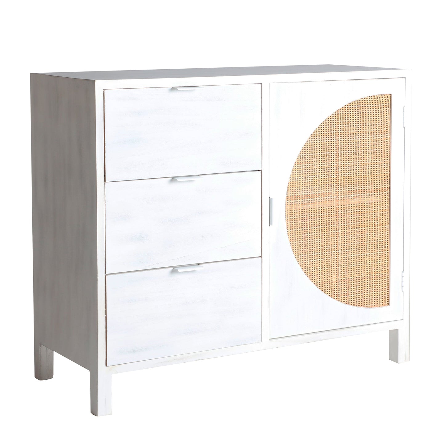 Zemne Chest Of Drawers in White/Natural Colour