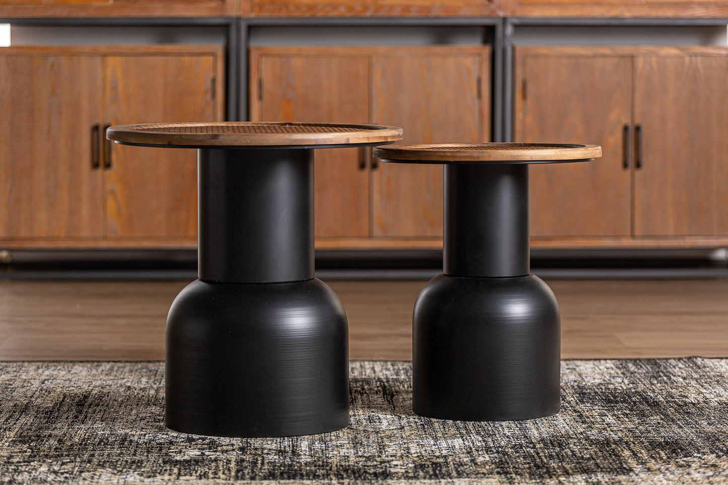 Meysse Side Table in Black/Natural Colour