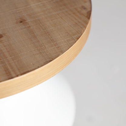 Moriat Side Table in White/Natural Colour