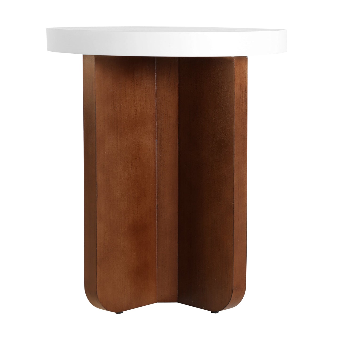 Grandval Side Table in White/Brown Colour